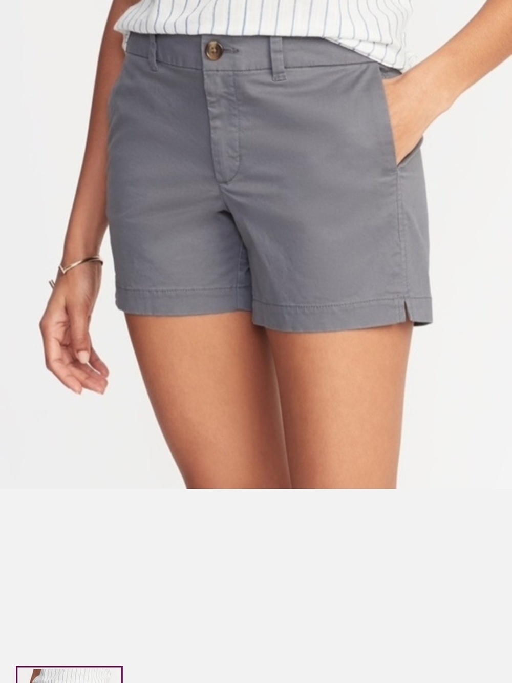 Women's Gray Casual Chino Shorts